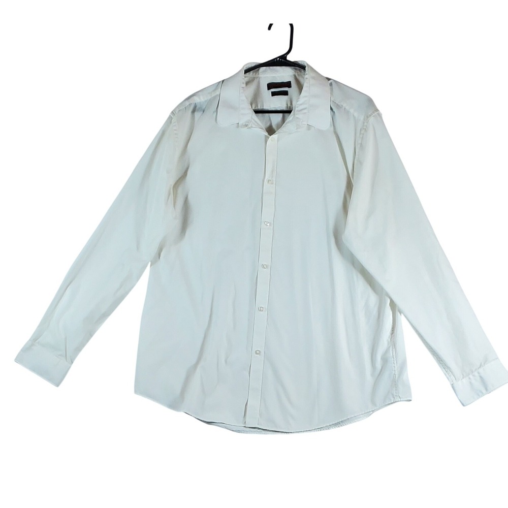 Red Herring Mens White Red Line Slim Fit‎ Dress Shirt 17.5 Collar